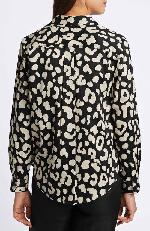 Foxcroft Cheetah Print Shirt In Black