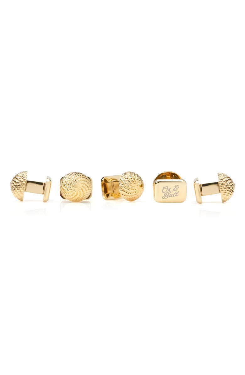 Cufflinks, Inc. Vincent De Paul Colony Studs Set, Alternate, color, Gold