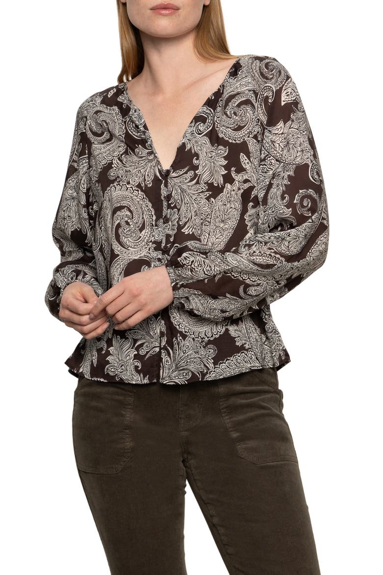 Paisley Long Sleeve Button-Up Shirt, Main, color, MINERAL PAISLEY