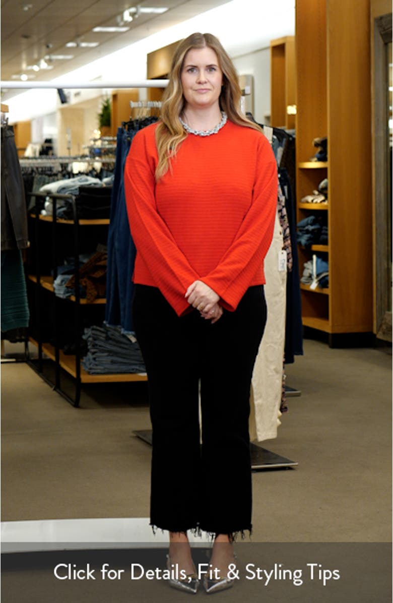 Textured Ottoman Stripe Crewneck Top, sales video thumbnail