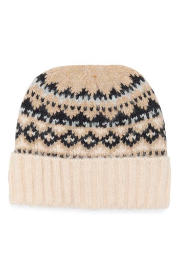 Vince Camuto Brushed Fair Isle Beanie In Neutral