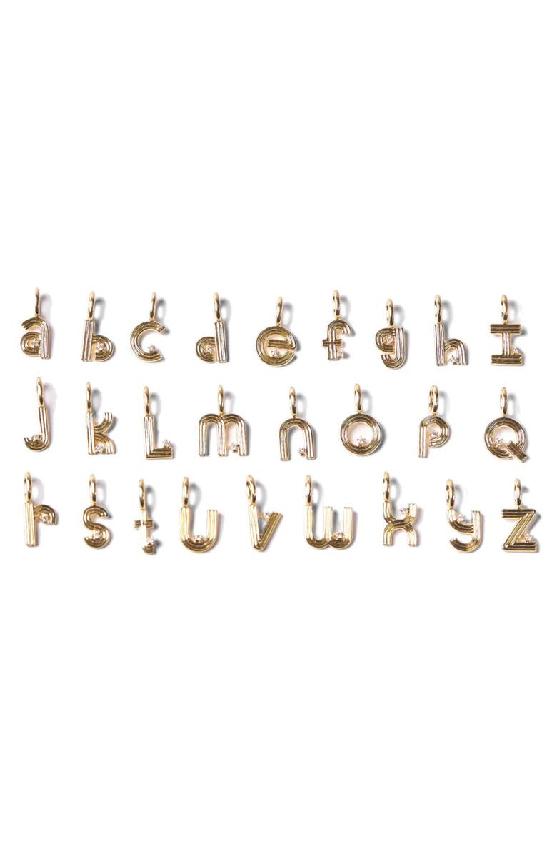 Groovy Diamond Mini Initial Charm Necklace