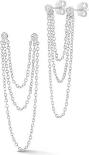 GLAZE JEWELRY Double Piercing Drop Chain Earrings