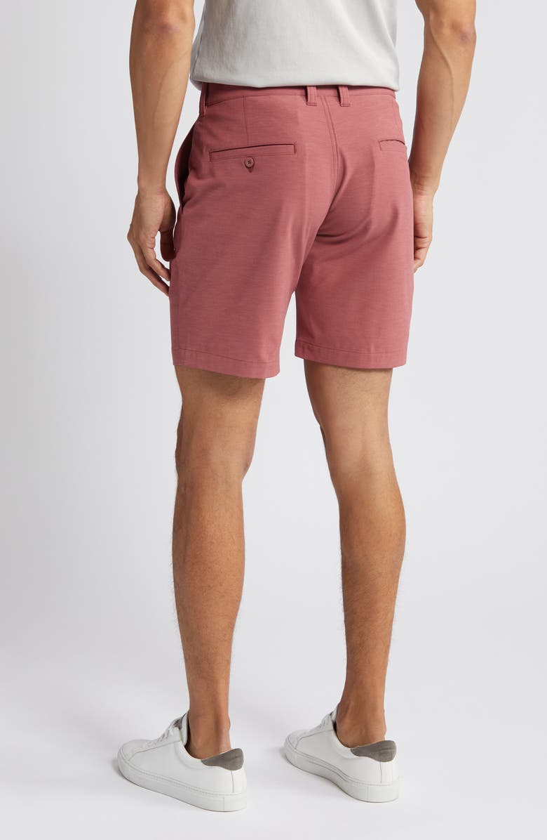 TravisMathew Open to Close Tech Chino Shorts, Alternate, color, Heather Roan Rouge