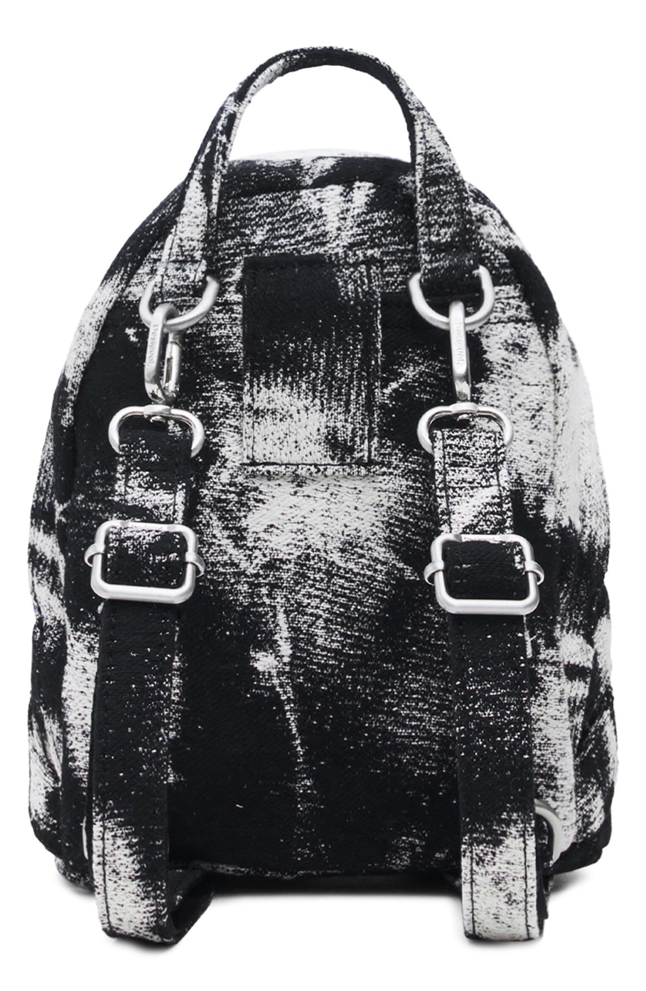 Distressed Mini Backpack, Alternate, color, BLACK