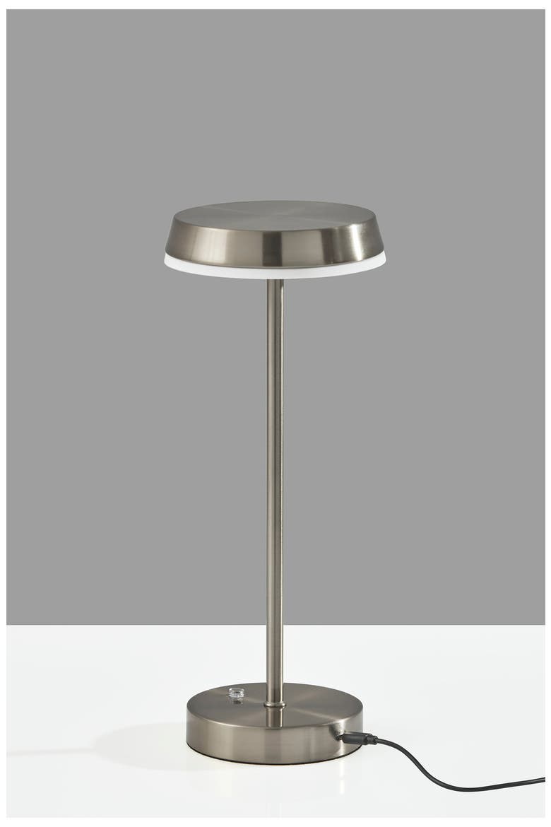 Tommy Cordless LED Lamp, Alternate, color, BRUSHED STEEL