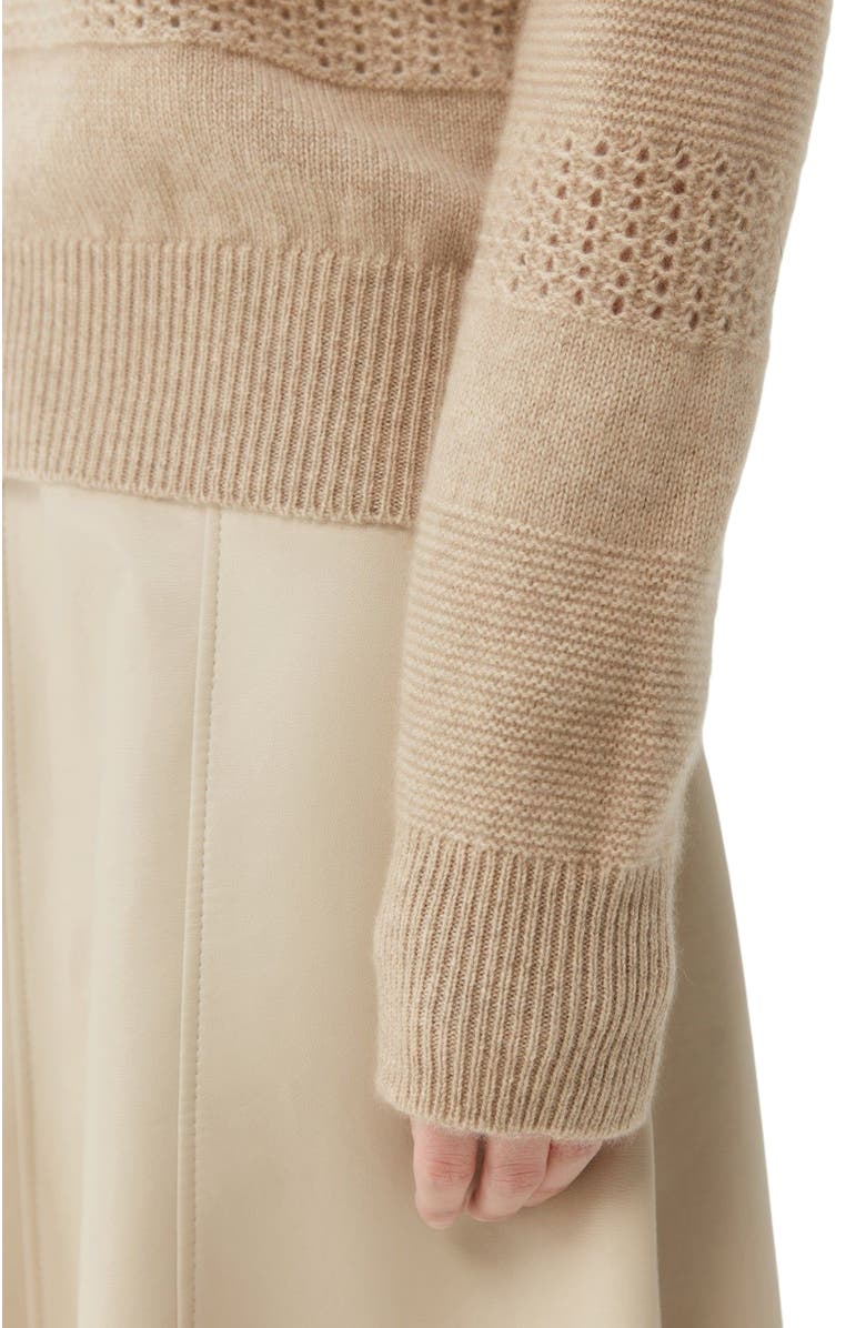 GOBI Mongolian Cashmere Mixed Pattern Cashmere Crewneck Sweater, Alternate, color,