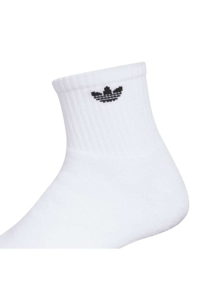 adidas 6-Pack Trefoil 2.0 Quarter Crew Socks, Alternate, color, White