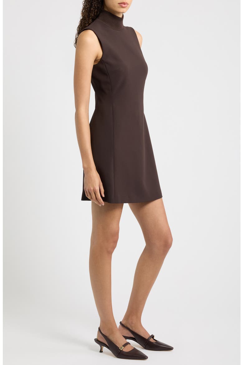 Mock Neck A-Line Dress, Alternate, color, CACAO - DAJ