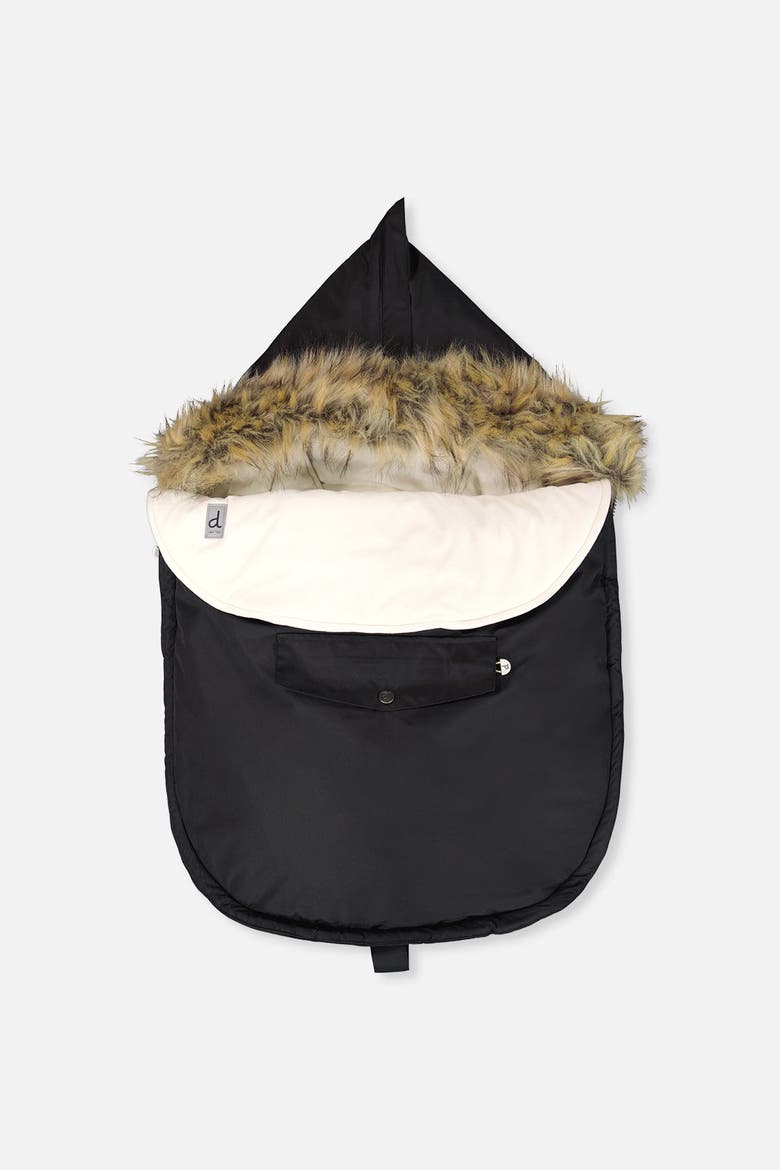 Bunting Bag Detachable Back Hooded Car Seat and Stroller, Main, color, Noir