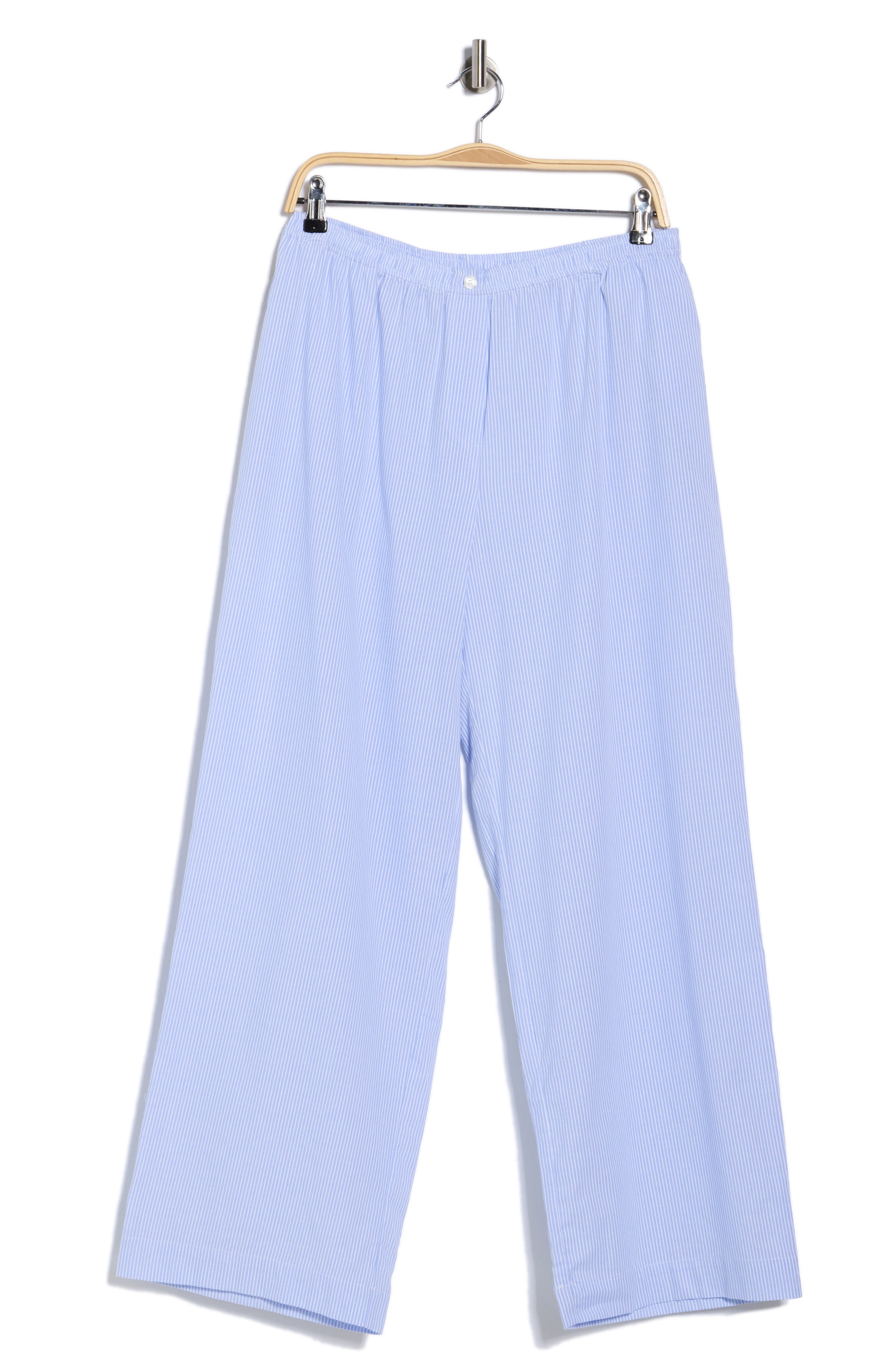 WAYF Stripe Ankle Straight Leg Pull-On Pants