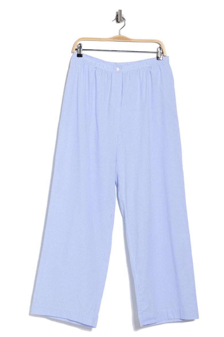 Stripe Ankle Straight Leg Pull-On Pants, Main, color, BLUE IVORY STRIPE