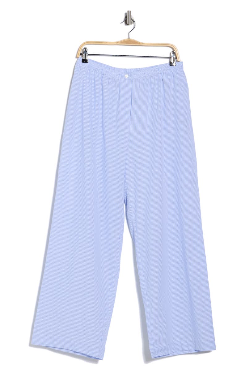 WAYF Stripe Ankle Straight Leg Pull-On Pants, Main, color, Blue Ivory Stripe