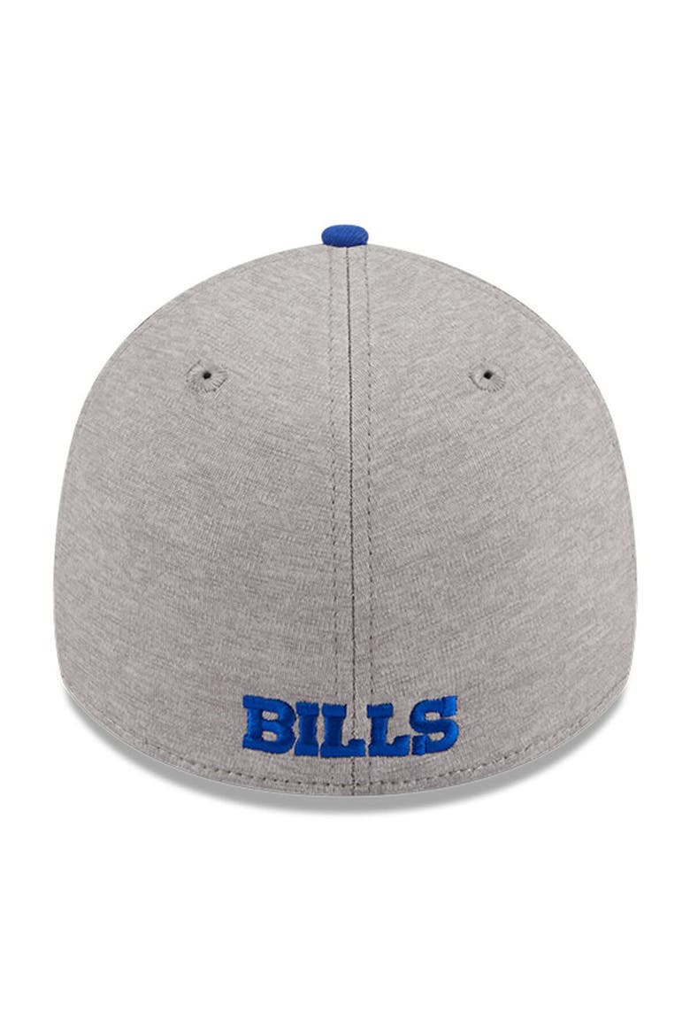 Men's New Era Heather Gray/Royal Buffalo Bills Striped 39THIRTY Flex Hat, Alternate, color, Heather Gray
