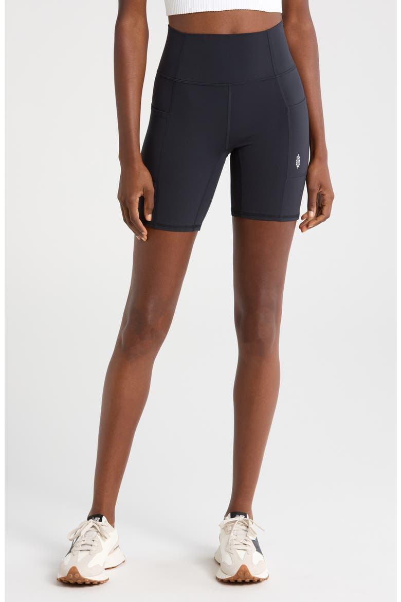 FP Movement Never Better Pocket Bike Shorts, Main, color, BLACK