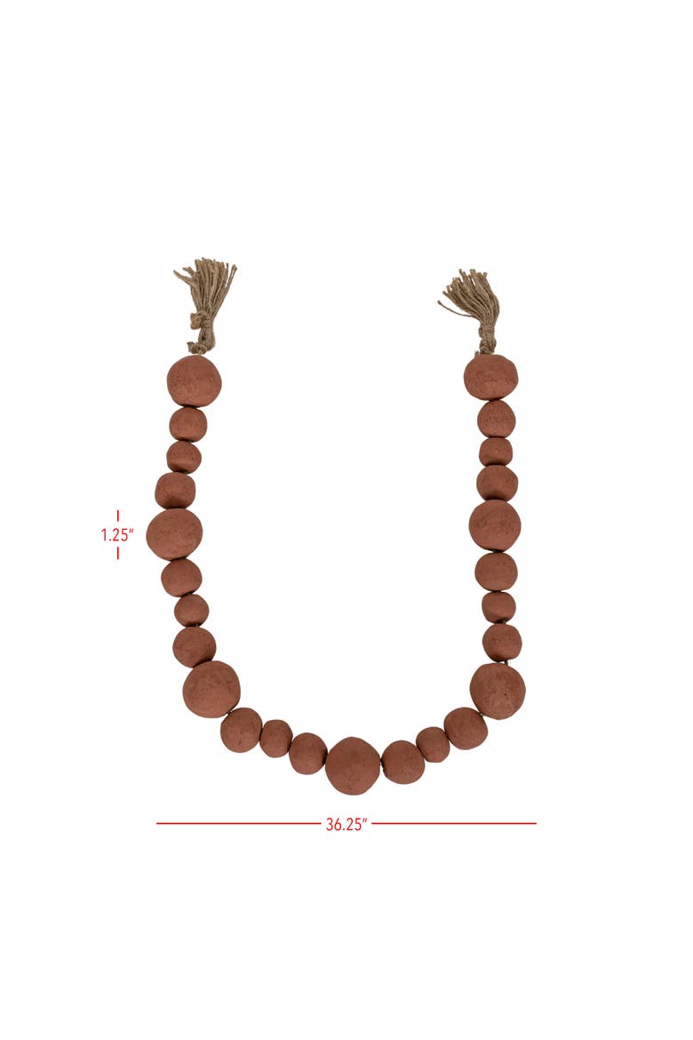 Bead Garland Terracotta & Jute, Alternate, color, Orange