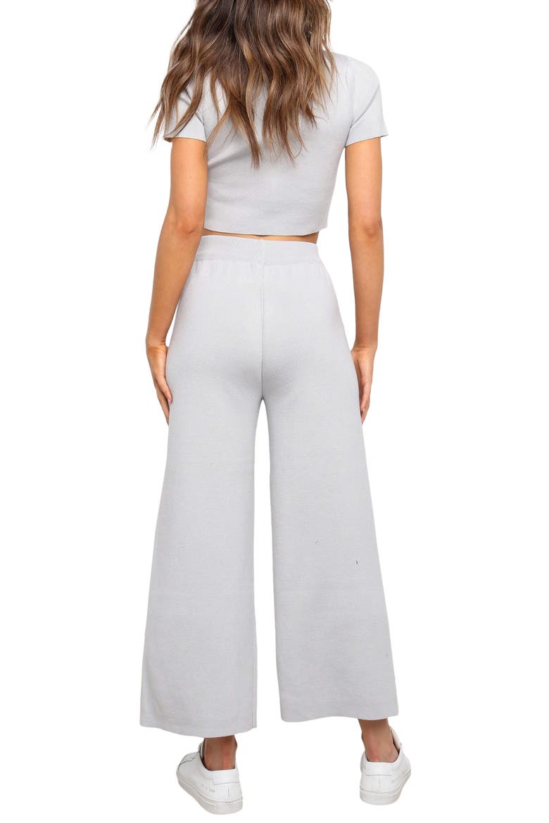 Ayers Crop Sweater & Wide Leg Pants Set, Alternate, color, GREY