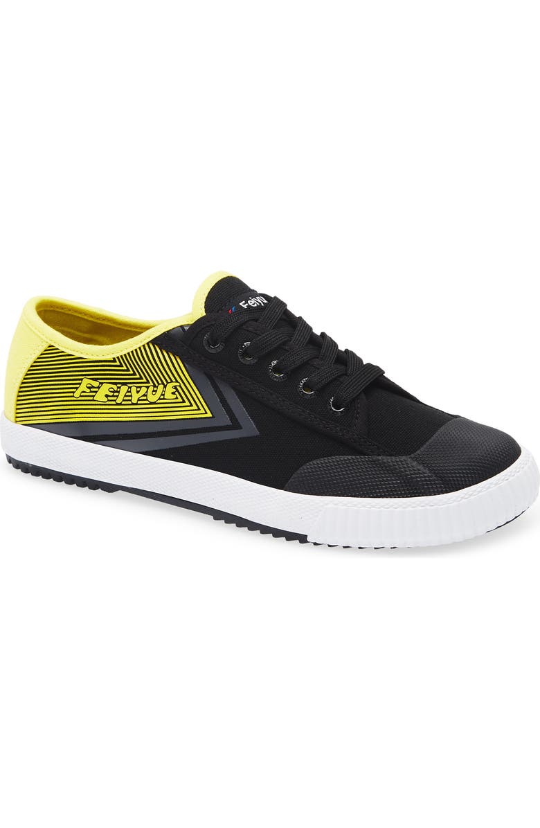 Feiyue. Kids' Fe Lo 1920 Split Sneaker, Main, color, Black/ Blazing Yellow/ Grey