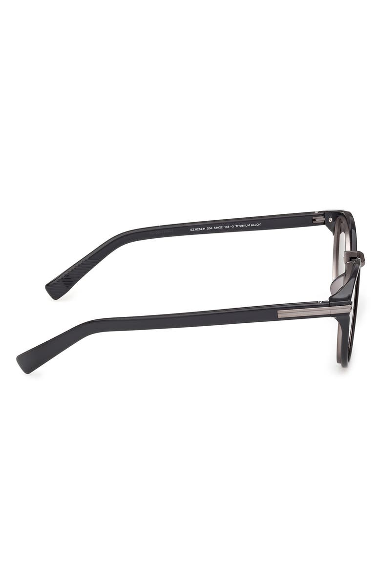 ZEGNA 51mm Round Sunglasses, Alternate, color, Asphalt Grey/ Ruthenium Trim