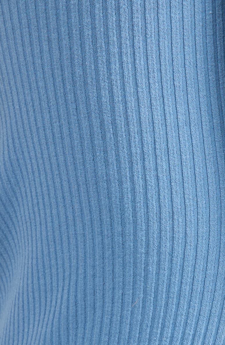 Viens Avec Moi She's The Boss Long Sleeve Cotton Blend Rib Sweater Dress, Alternate, color, Blue