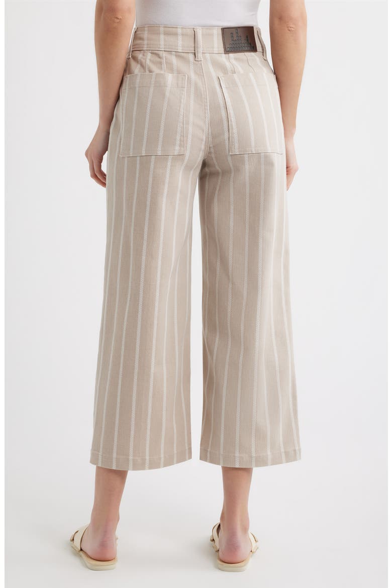 Stripe Crop Wide Leg Pants, Alternate, color, LATTE/ CAFE