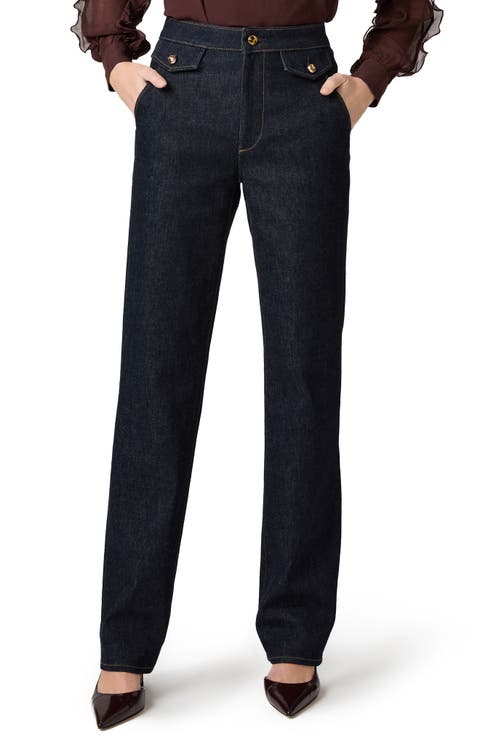 Stevie High Waist Straight Leg Trouser Jeans (Andes)