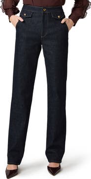 PAIGE Stevie High Waist Straight Leg Trouser Jeans