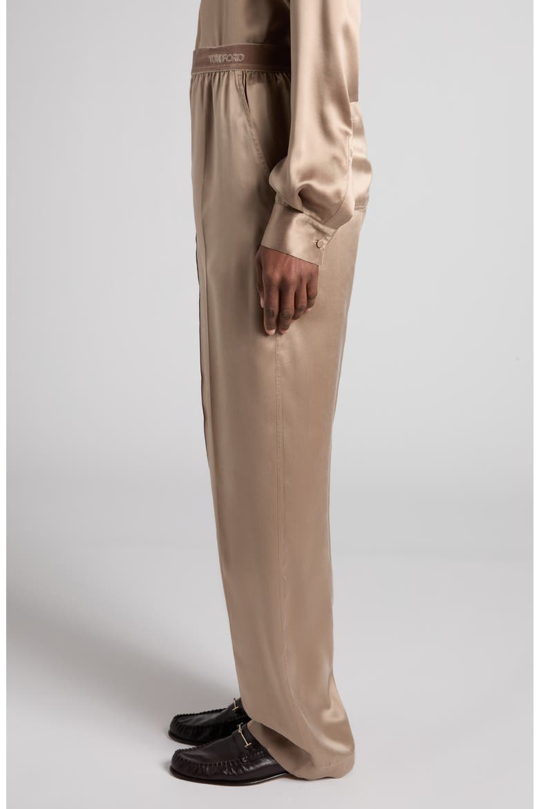 Silk Satin Pajama Pants, Alternate, color, DESERT TAUPE
