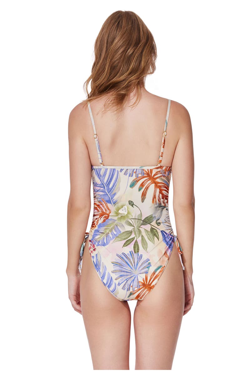 Gottex Cherry Blossom C-Cup Square Neck One Piece, Alternate, color, Blossom-Multi