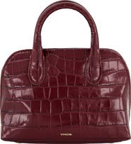 Vince Mini Delphine Croc Embossed Leather Top Handle Bag