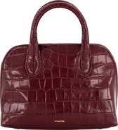 Vince Mini Delphine Croc Embossed Leather Top Handle Bag