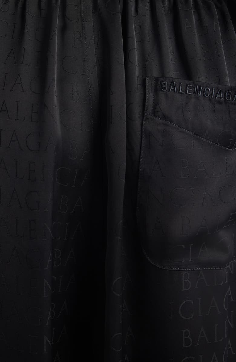 Balenciaga Logo Jacquard Pajama Pants, Alternate, color, 1000 Black