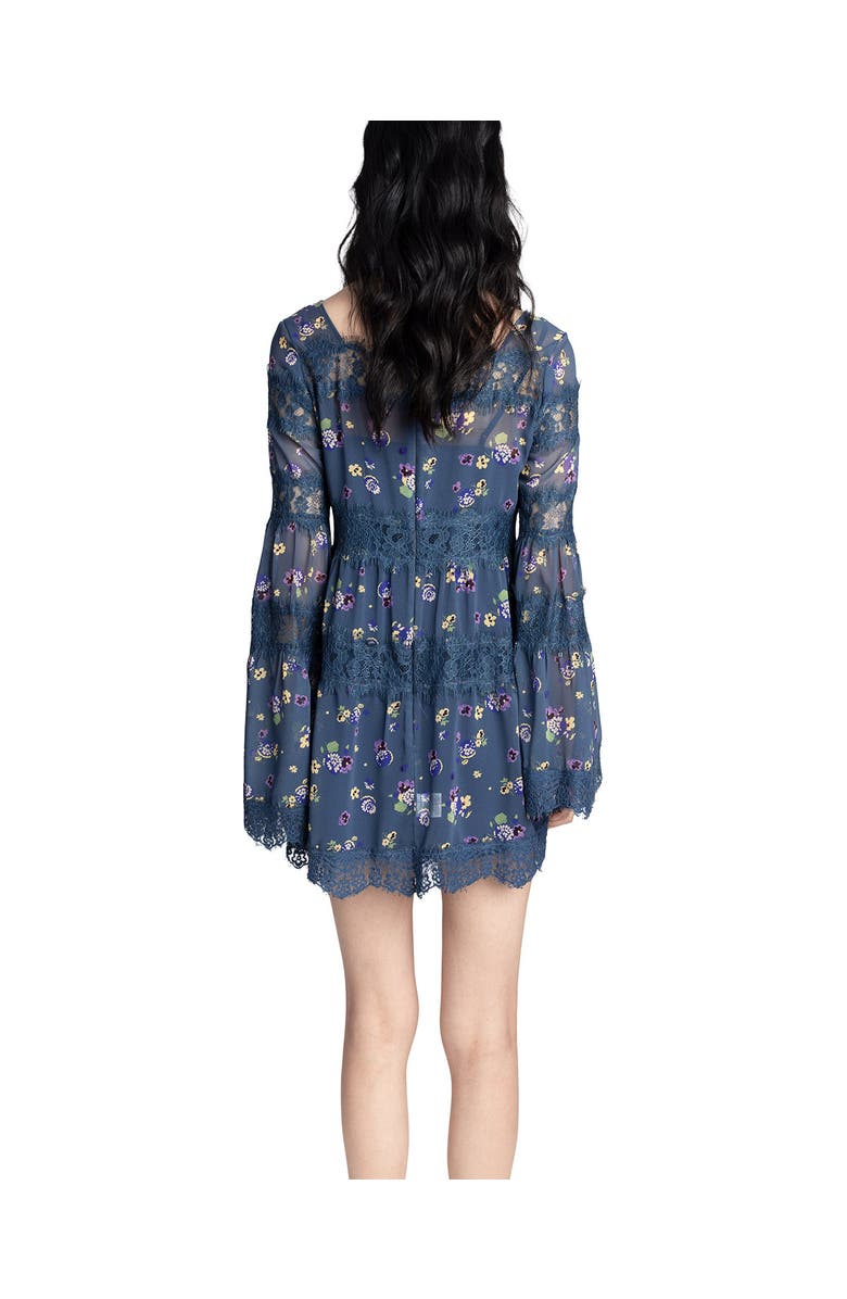 Anna Sui Night Blooming Chiffon Dress, Alternate, color, Indigo Multi
