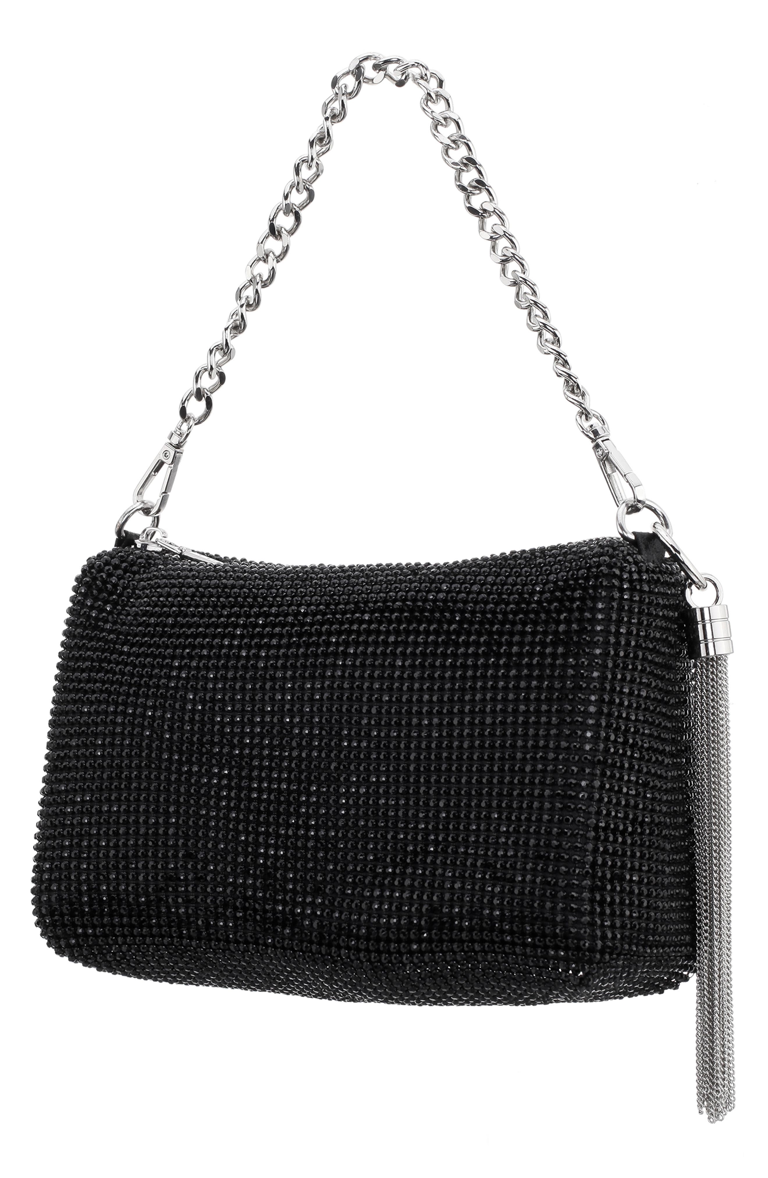 Nina Lorne Embellished Convertible Shoulder Bag, Alternate, color, Black