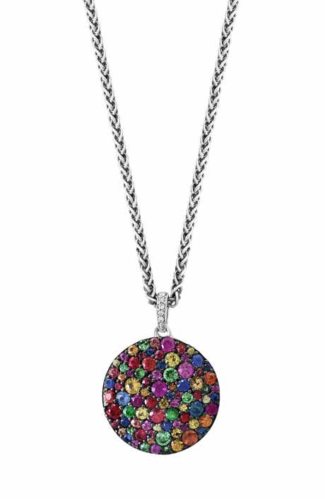 EFFY Diamond & Tsavorite Round Pendant Necklace