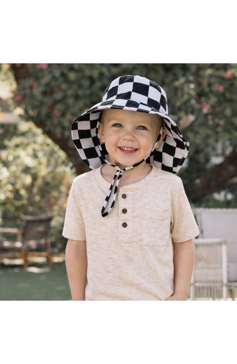 Tiny Twinkle Baby UPF 50+  Sun Protection Flap Hat, Alternate, color, Black Checkers