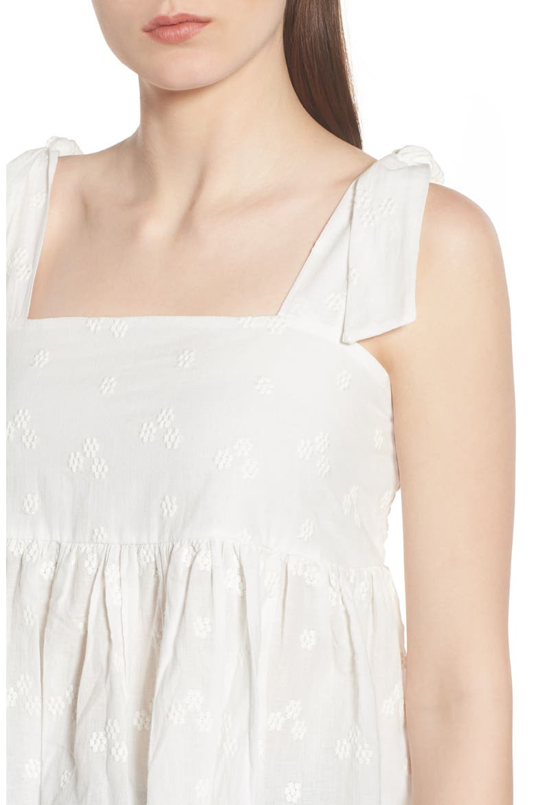 Embroidered Peplum Tank, Alternate, color, WHITE