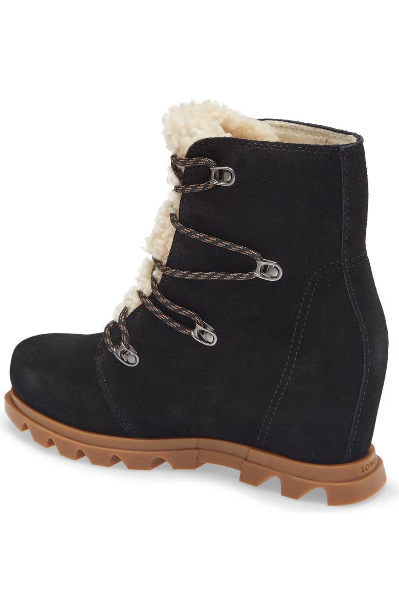 SOREL Joan of Arctic III Genuine Shearling Trim Waterproof Wedge Boot, Alternate, color,