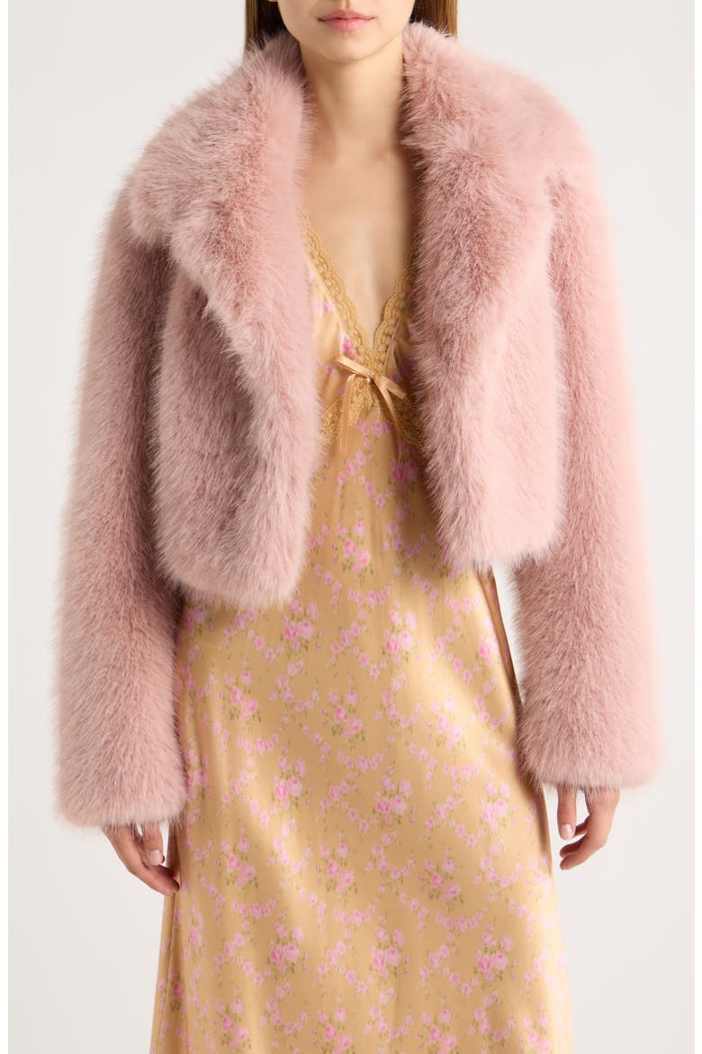 Stroma Faux Fur Jacket, Main, color, SMOKED MAUVE