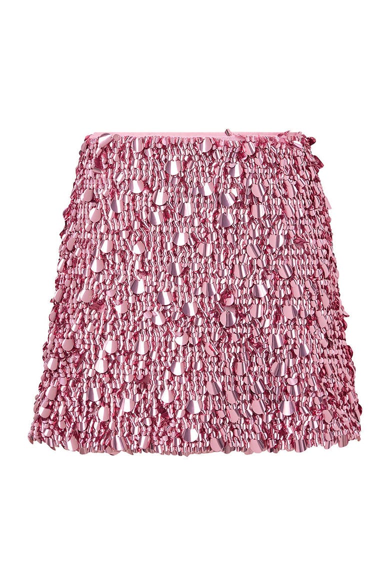 Davina Sequin Mini Skirt, Main, color, Magenta Rose