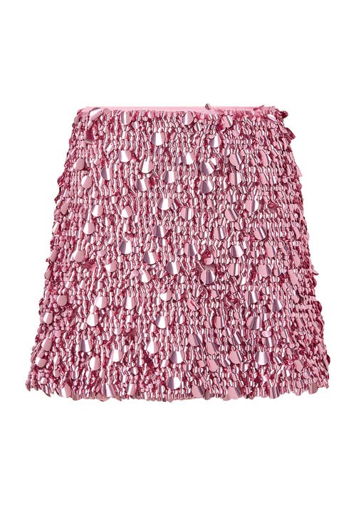 Marlo Kids Davina Sequin Mini Skirt in Magenta Rose at Nordstrom, Size 12