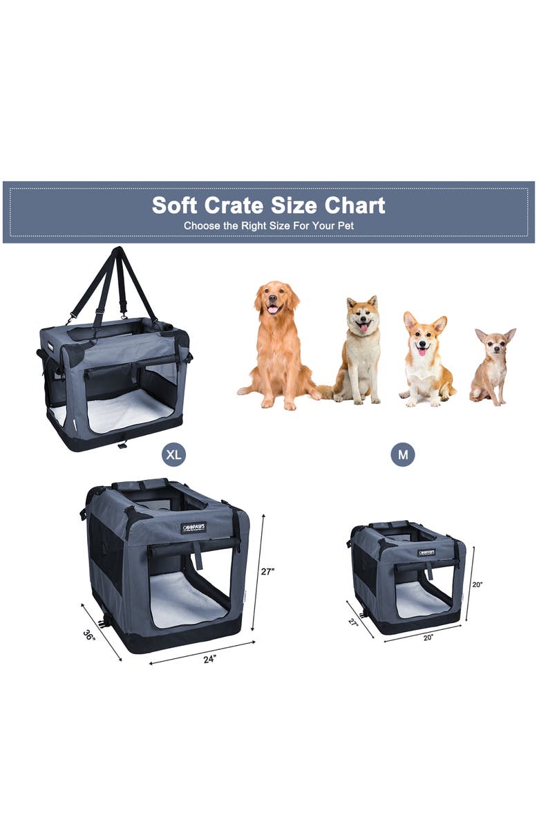 JESPET 27 Inch Pet Crate, Alternate, color, Gray