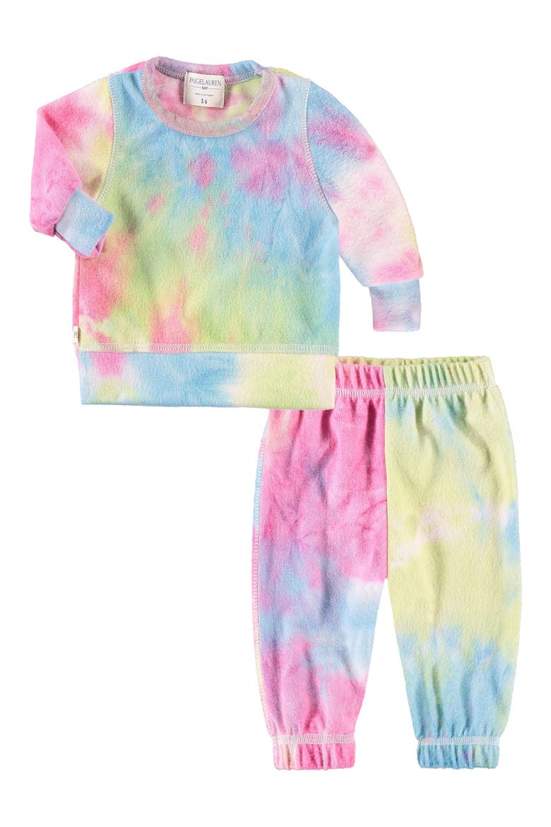 Hacci Tie Dye Long Sleeve Top & Pants Lounge Set, Main, color, PINK