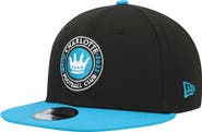 New Era Men's New Era Black/Blue Charlotte FC Two-Tone 9FIFTY Snapback Hat