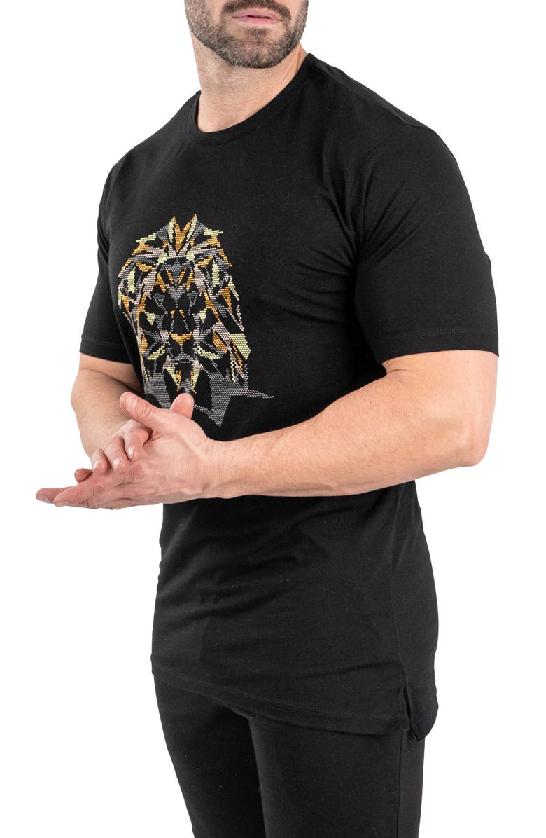 Maceoo Stone Lion Embellished Cotton Graphic T-Shirt, Alternate, color, 