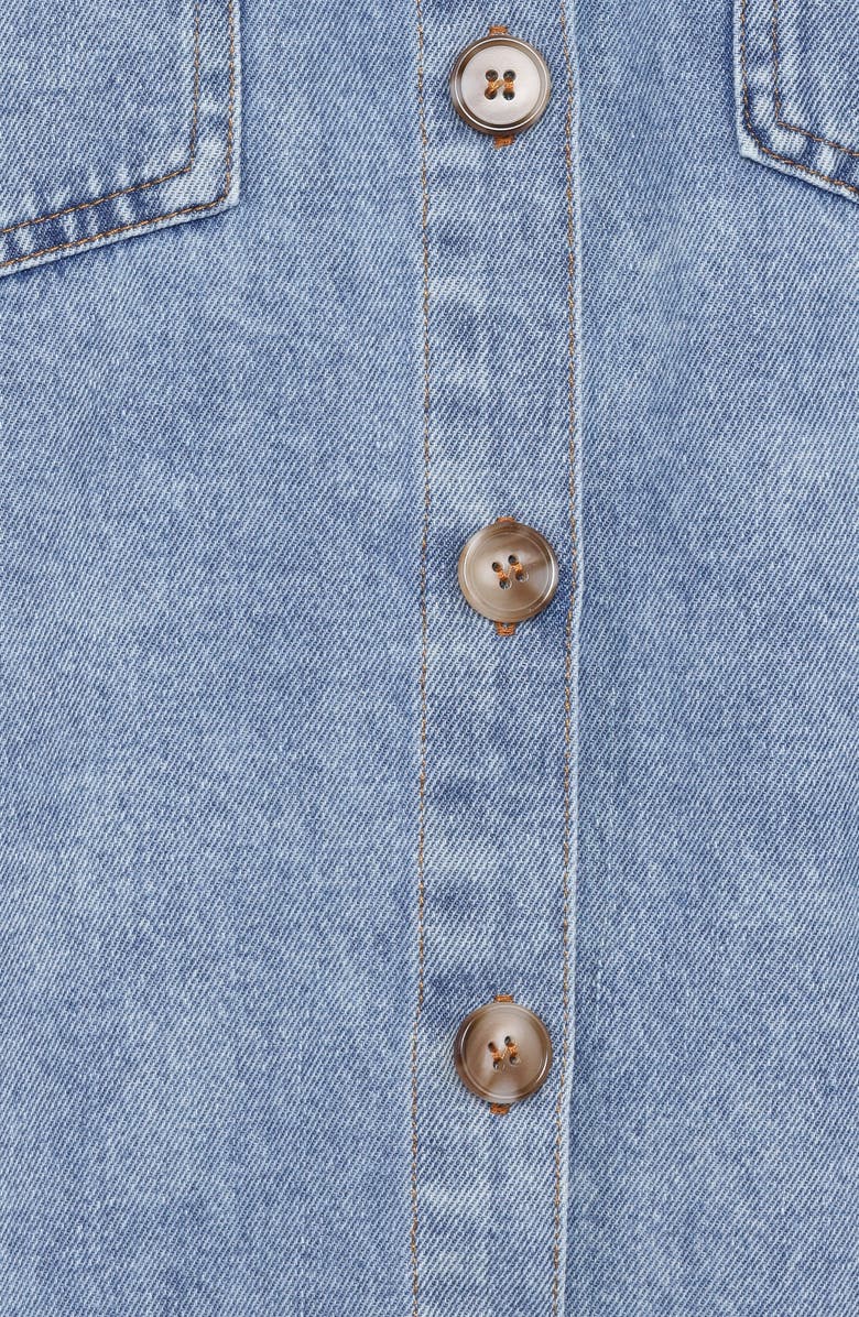 Petal & Pup Anicia Oversize Denim Button-Up Shirt, Alternate, color, Light