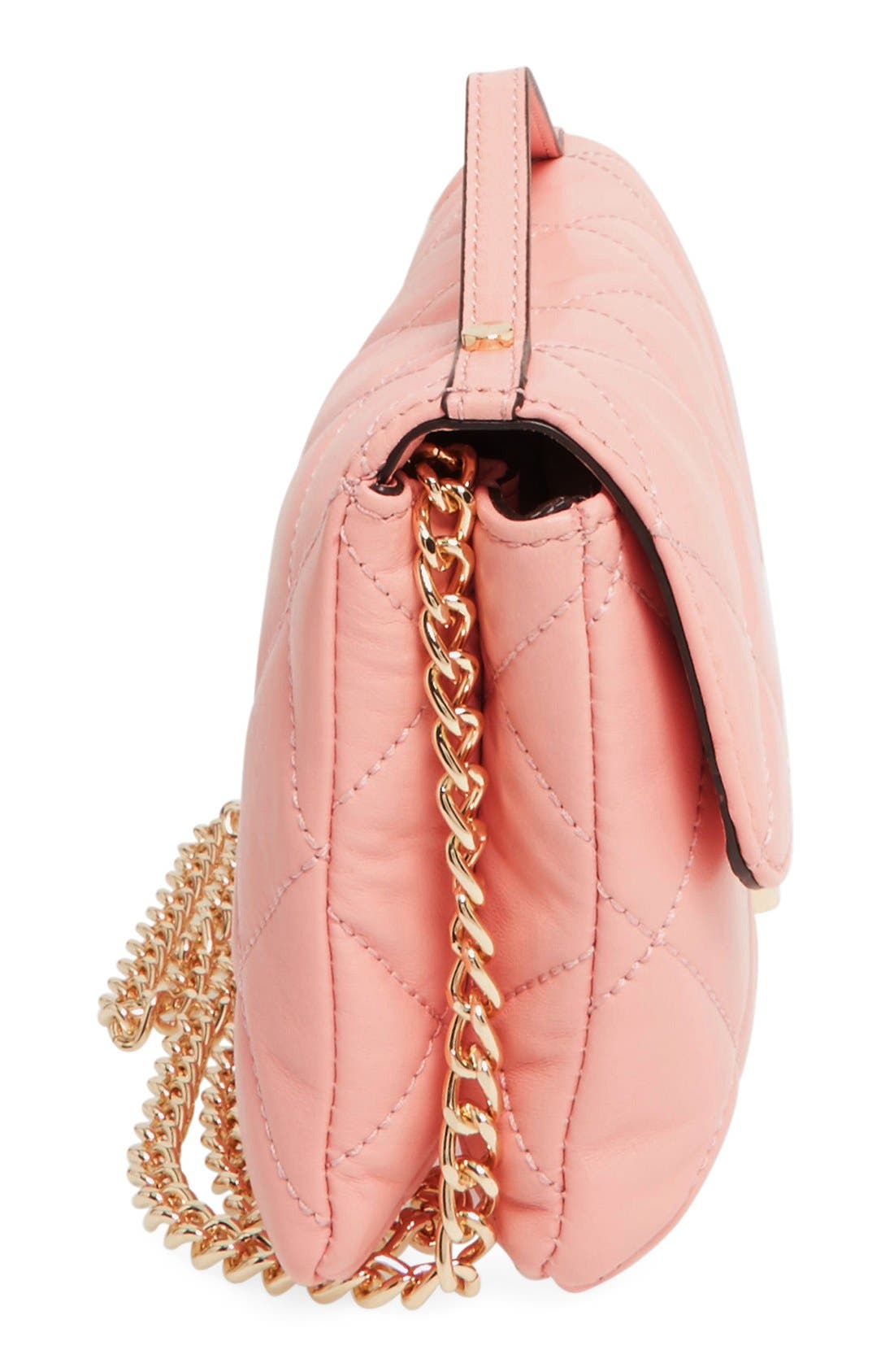 'Small Sloan' Lambskin Leather Crossbody Bag, Alternate, color, PALE PINK/ GOLD