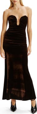 Bardot Elvira Velvet Strapless Gown