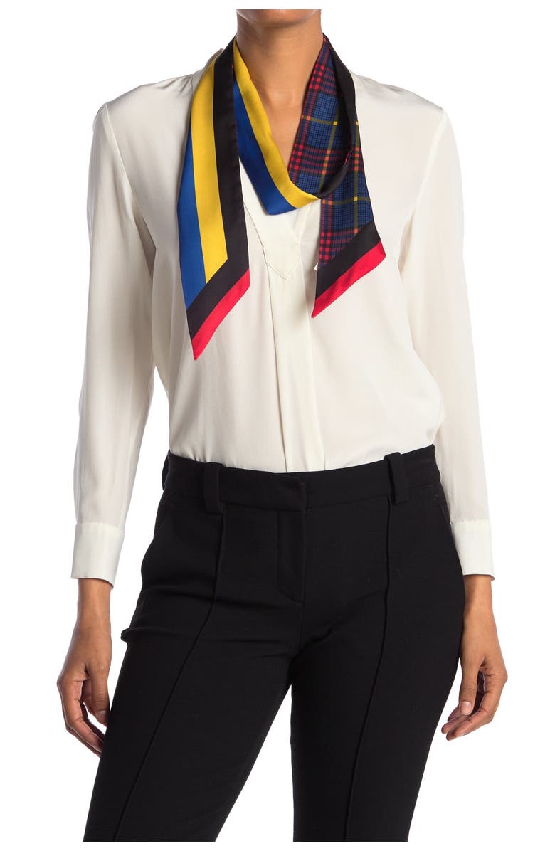 Mulberry Plaid Stripe Scarf, Main, color, 