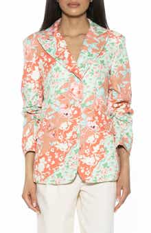 Alexia Admor Ruched Sleeve One-Button Blazer